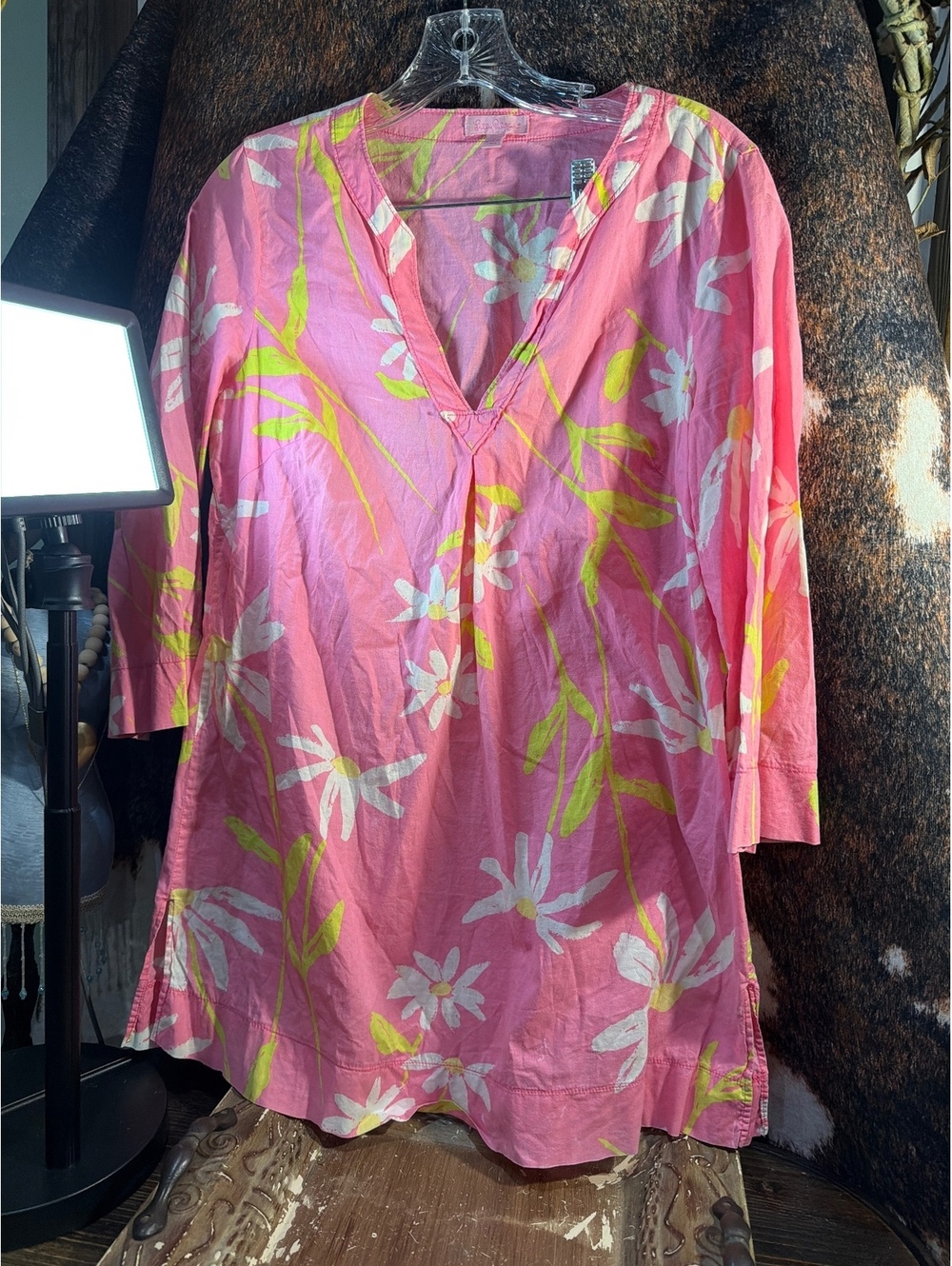 Lilly Pulitzer Pink Floral Tunic Top Medium